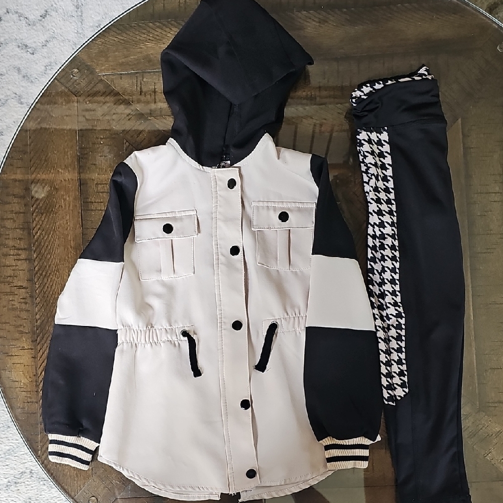 Layer 8 Kids Black and White Raincoat